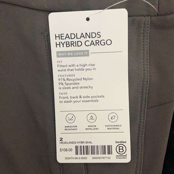 ATHLETA Headlands Hybrid Cargo Tight Shale NWT - Picture 4 of 4
